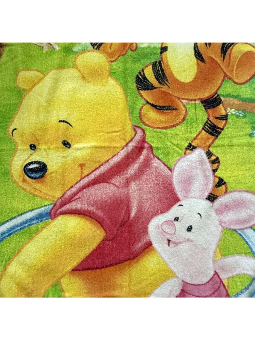 Vintage Winnie The Pooh Piglet & Tigger Playing Beach Towel 30”x 54" 100% Cotton - Picture 2 of 7